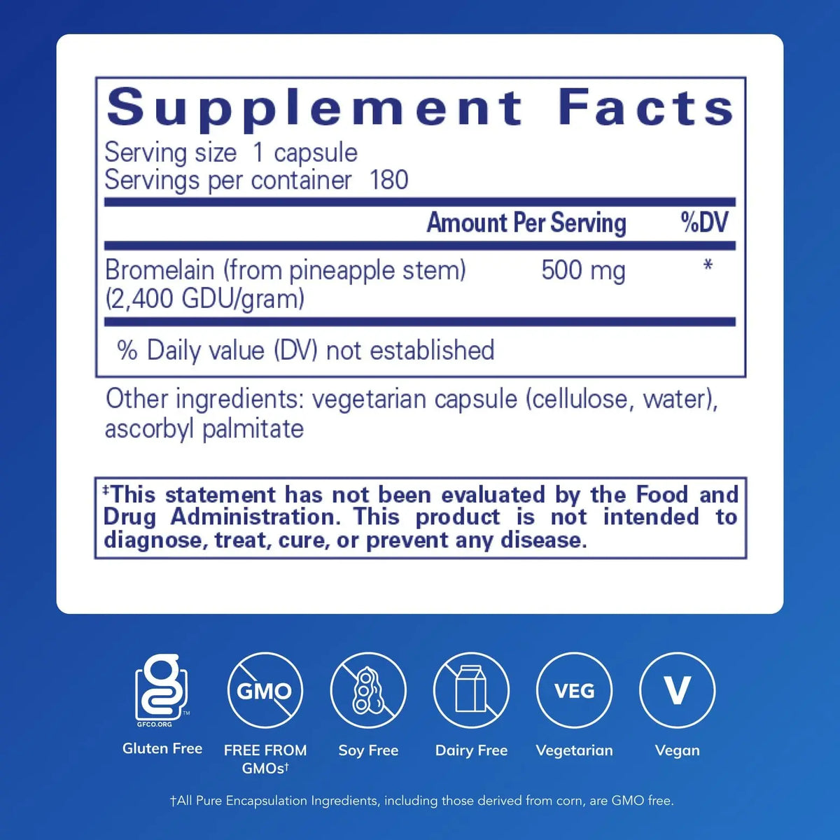 Pure Encapsulations Bromelain 2400 500 mg – Digestive & Joint Support, Vegan, 180 Capsules BritishVita | Premium UK Vitamins & Wellness Supplements