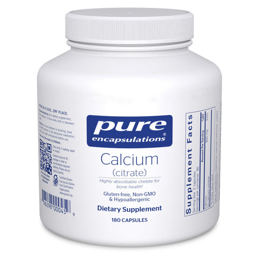 Pure Encapsulations Calcium (Citrate) – 180 Capsules for Bone, Teeth, Colon & Cardiovascular Health BritishVita | Premium UK Vitamins & Wellness Supplements