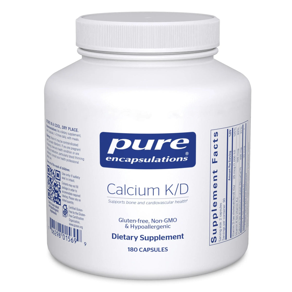 Pure Encapsulations Calcium K/D - Bone Health Support with Vitamin D & K | 180 Capsules BritishVita | Premium UK Vitamins & Wellness Supplements