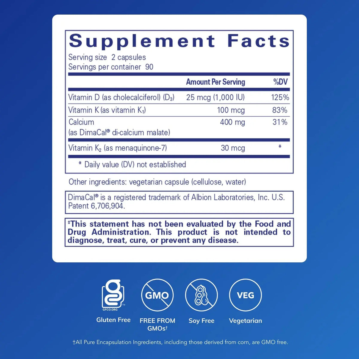 Pure Encapsulations Calcium K/D - Bone Health Support with Vitamin D & K | 180 Capsules BritishVita | Premium UK Vitamins & Wellness Supplements