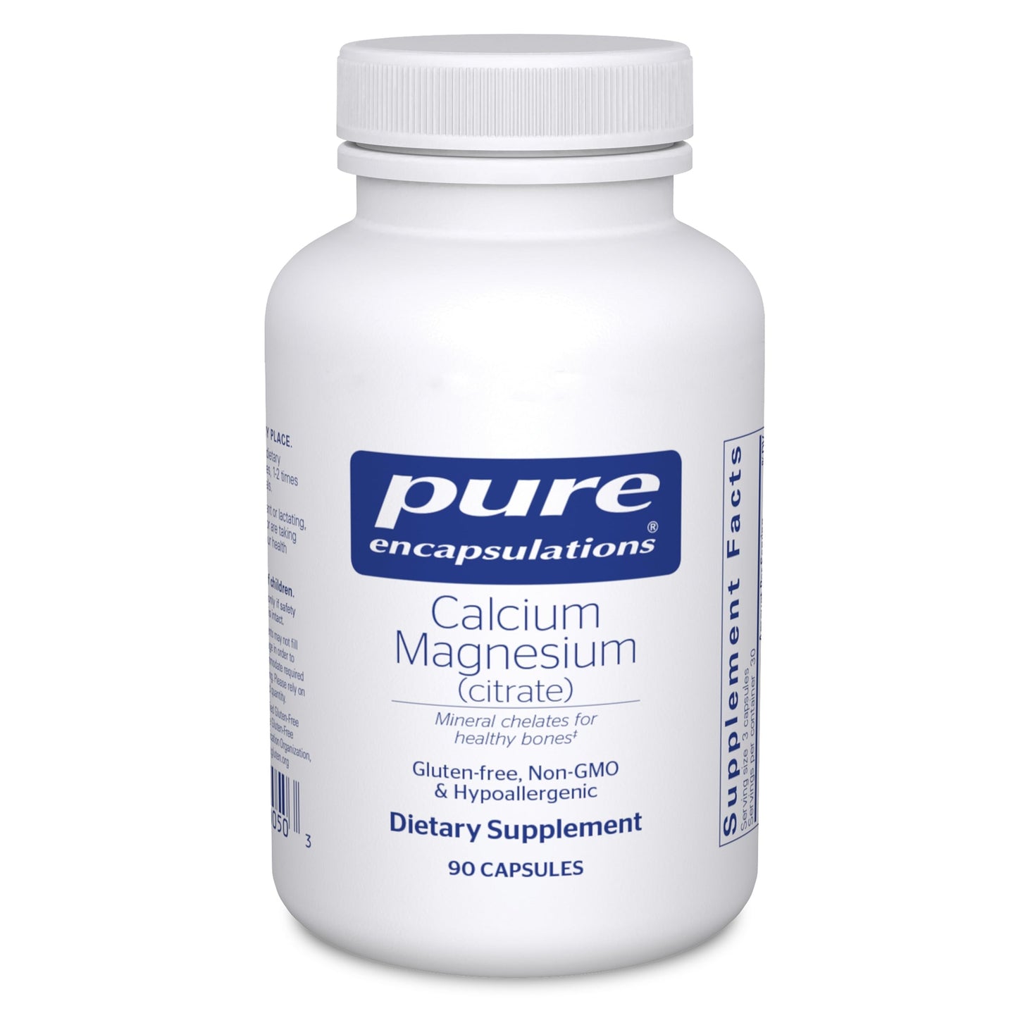 Pure Encapsulations Calcium Magnesium Citrate 240g/240g — Bone Health, Vegan & Non-GMO