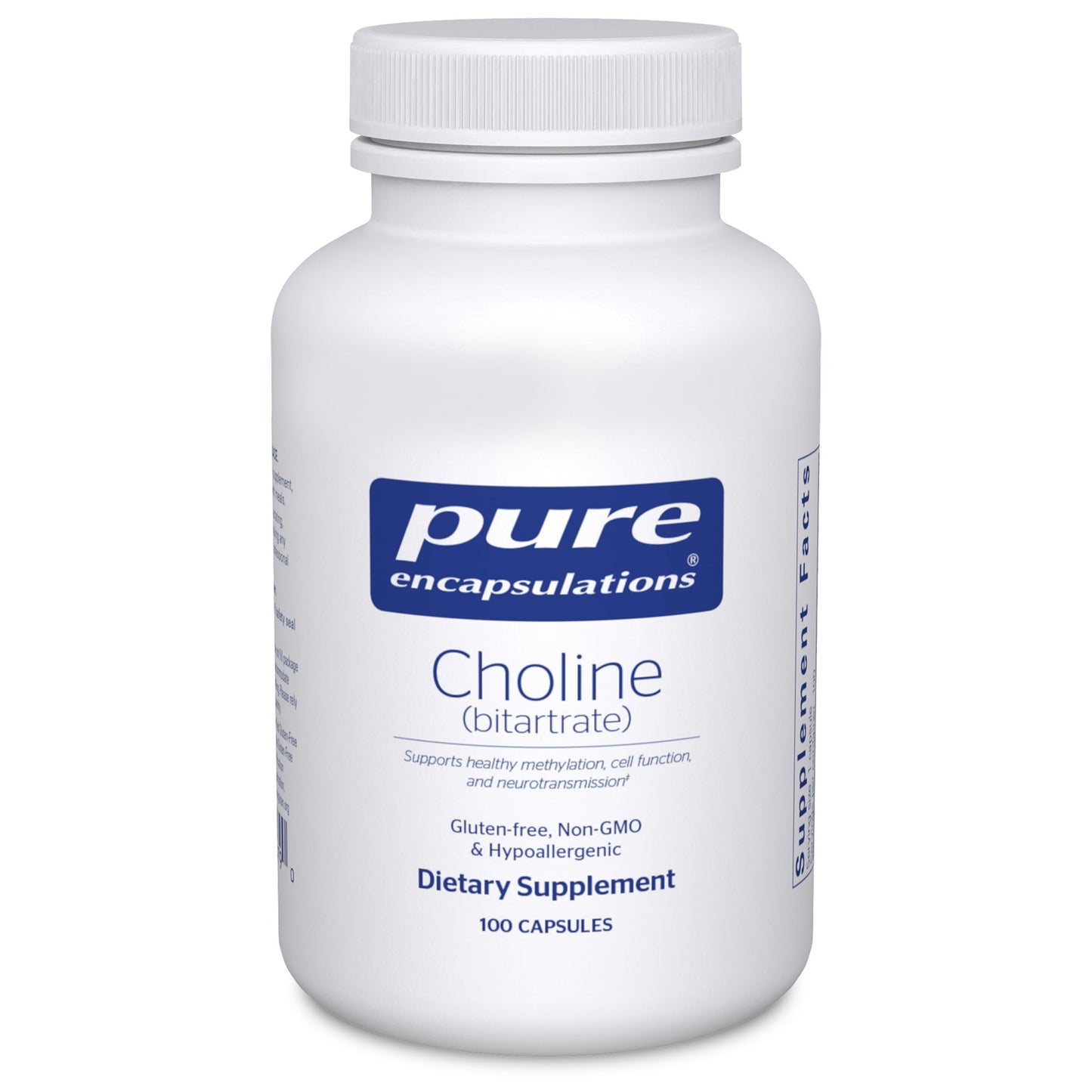 Pure Encapsulations Choline (Bitartrate) 275 mg – Brain Health, Methylation & Cell Function | Vegan & Non-GMO | 100 Capsules
