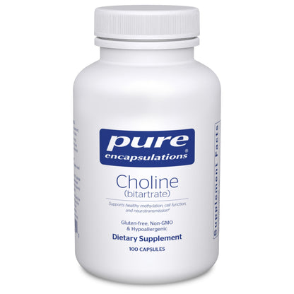 Pure Encapsulations Choline (Bitartrate) 275 mg – Brain Health, Methylation & Cell Function | Vegan & Non-GMO | 100 Capsules