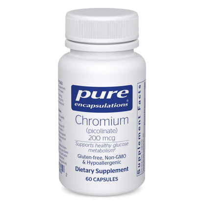 Pure Encapsulations Chromium (Picolinate) 200 mcg | Hypoallergenic Supplement for Healthy Lipid and Carbohydrate Metabolism Support* | 60 Capsules