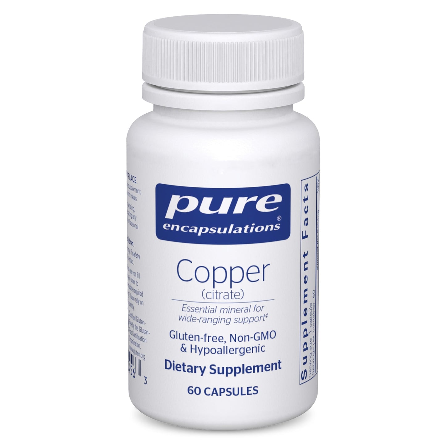 Copper (Citrate) – Highly Bioavailable Copper | 60 Capsules | Pure Encapsulations