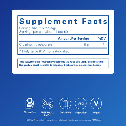 Pure Encapsulations Creatine – Muscle Strength & Recovery (315 g, 60 Servings)