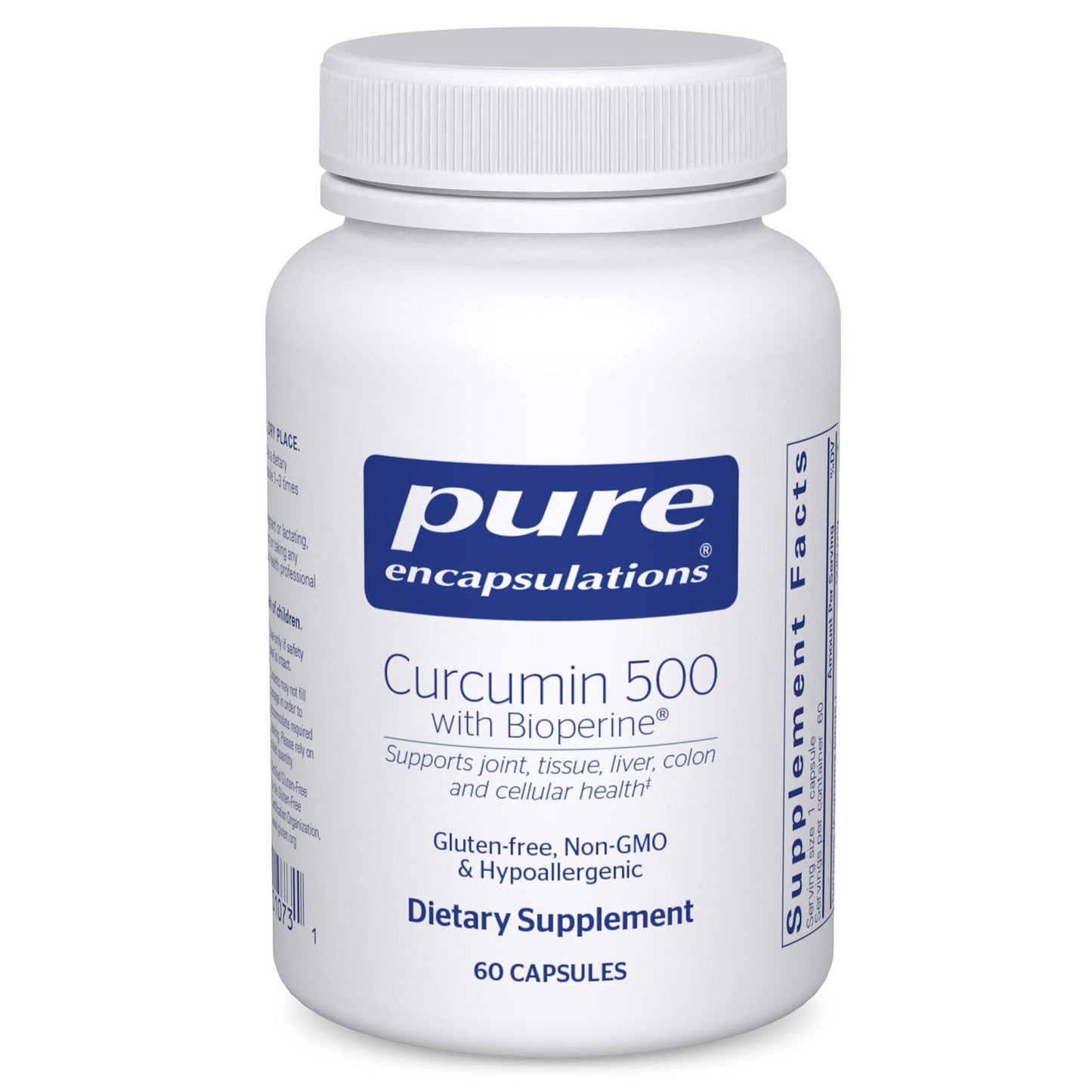 Pure Encapsulations Curcumin 500 with Bioperine | Antioxidant & Detox Support - 60 Capsules