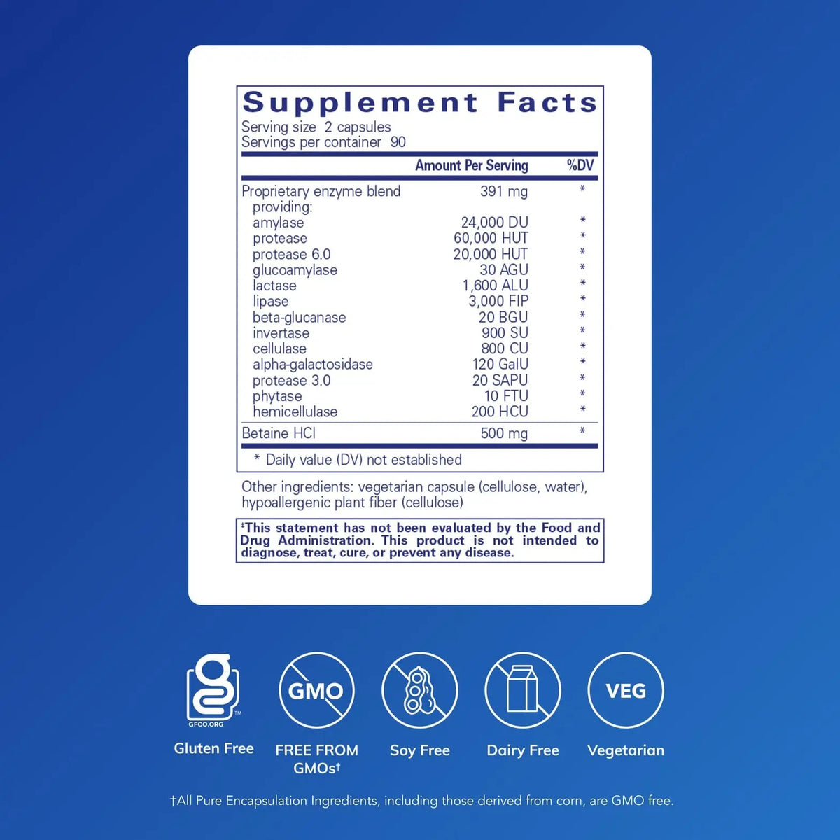 Pure Encapsulations Digestive Enzymes Ultra with Betaine HCl – Vegetarian Digestive Enzyme Supplement (180 Capsules) BritishVita | Premium UK Vitamins & Wellness Supplements