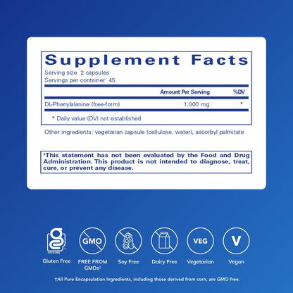 Pure Encapsulations DL-Phenylalanine – Memory, Focus & Joint Support (90 Capsules)