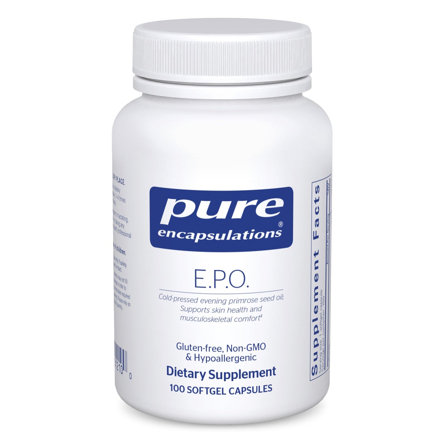 Pure Encapsulations E.P.O. (Evening Primrose Oil) – Hypoallergenic, 9% GLA, 100 Softgel Capsules