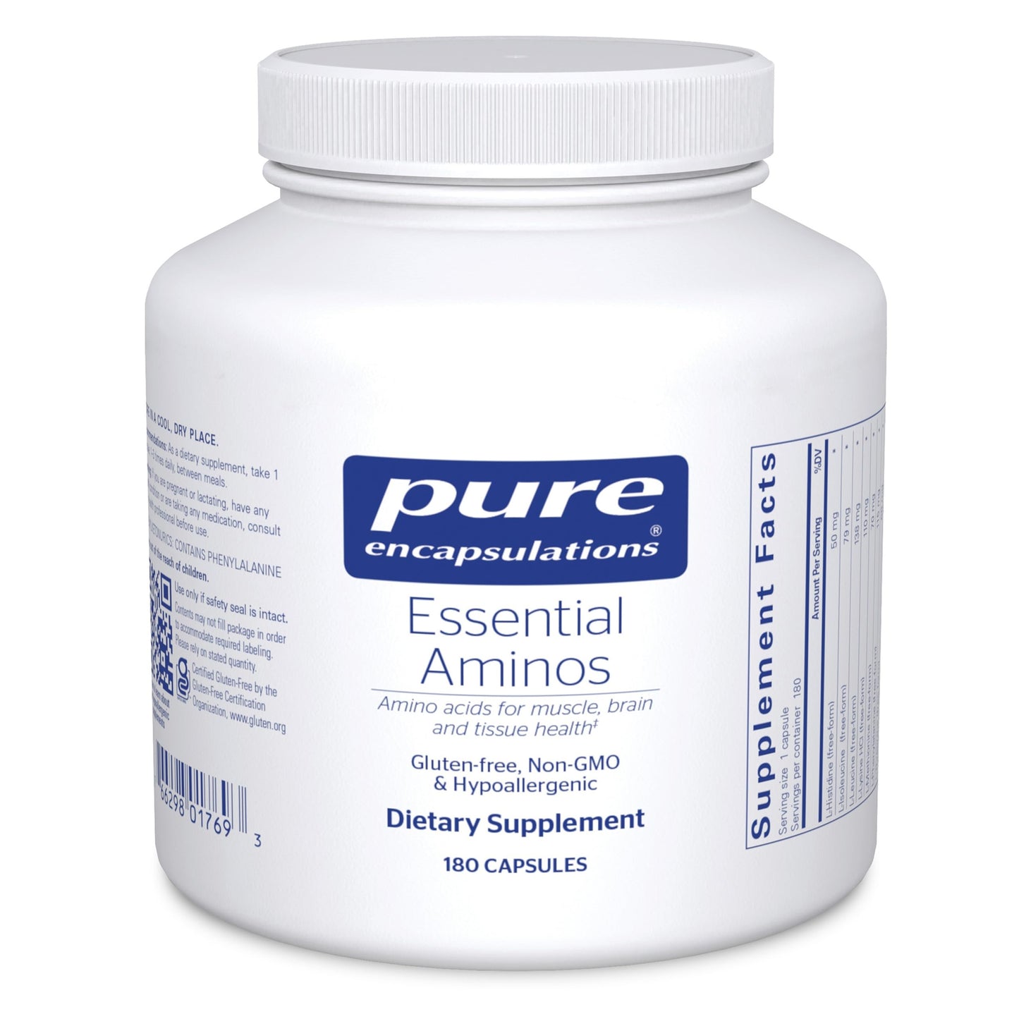 Pure Encapsulations Essential Amino Acids – Muscle Recovery Support & Brain Health | Leucine, Threonine & Tryptophan - 180 Capsules