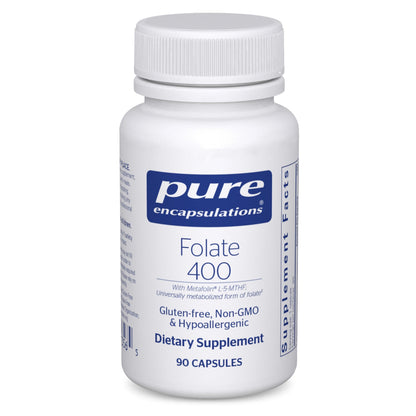 Pure Encapsulations Folate 400 | Metafolin L-5-MTHF Supplement | 90 Capsules