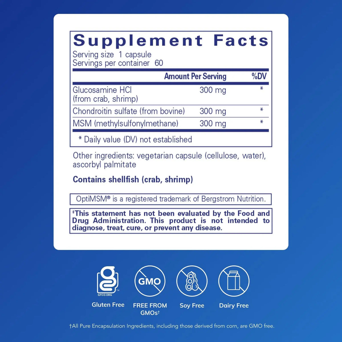 Pure Encapsulations Glucosamine Chondroitin with MSM – Joint Health Support, Gluten-Free & Non-GMO, 60 Capsules BritishVita | Premium UK Vitamins & Wellness Supplements