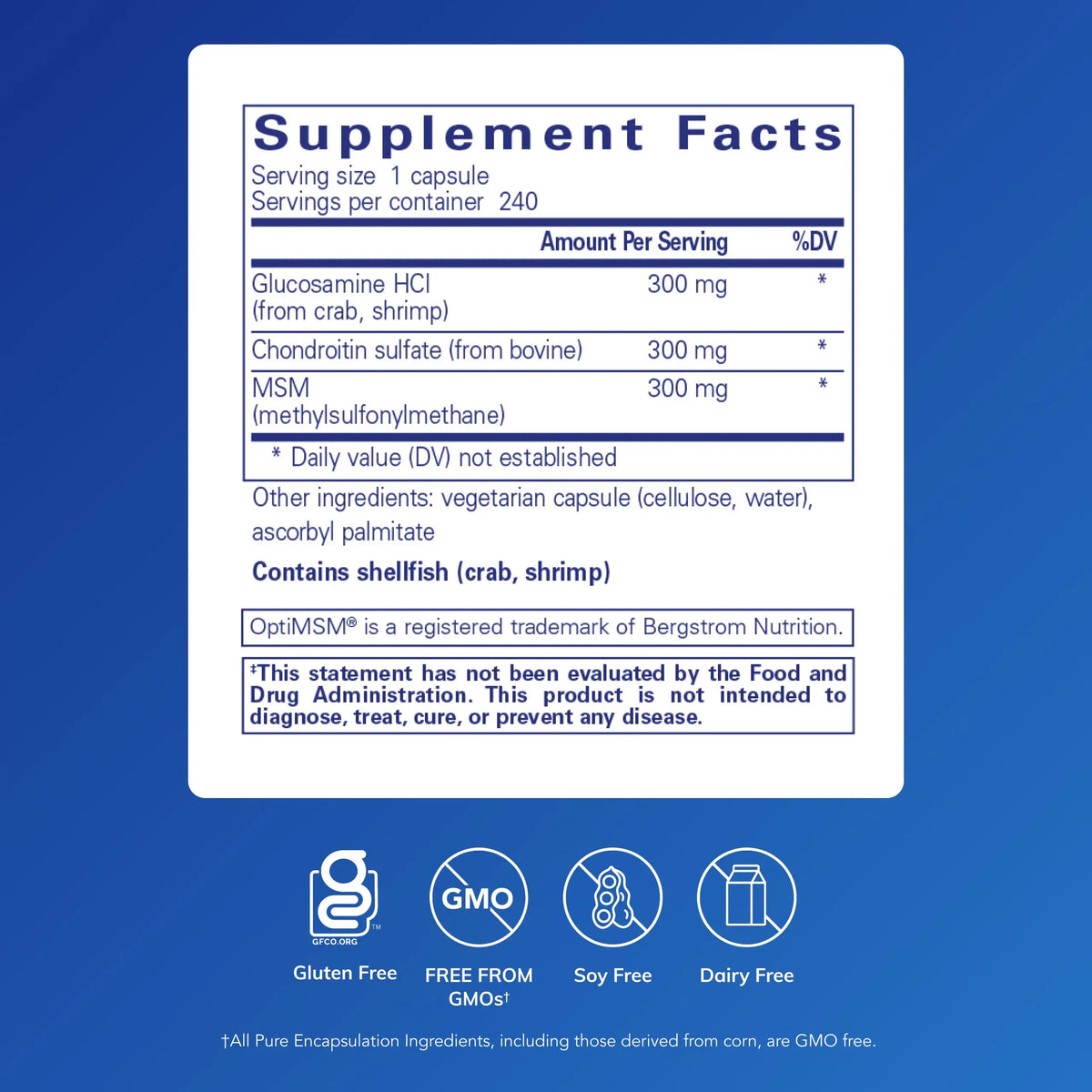 Pure Encapsulations Glucosamine Chondroitin with MSM – Joint Health & Cartilage Support, Gluten-Free & Non-GMO, 240 Capsules BritishVita | Premium UK Vitamins & Wellness Supplements
