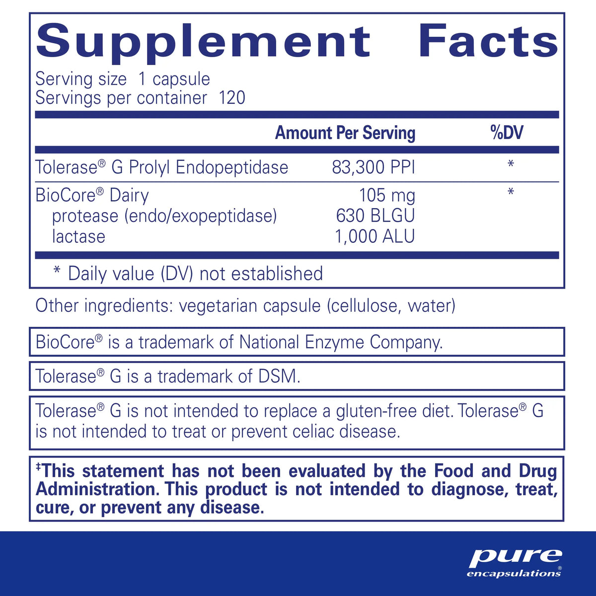 Pure Encapsulations Gluten/Dairy Digest | Enzyme Blend for Gluten & Dairy Digestion | 120 Capsules BritishVita | Premium UK Vitamins & Wellness Supplements