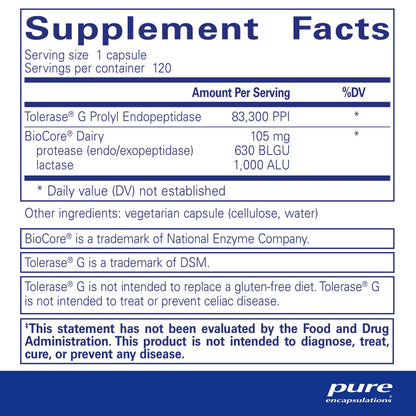 Pure Encapsulations Gluten/Dairy Digest | Enzyme Blend for Gluten & Dairy Digestion | 120 Capsules BritishVita | Premium UK Vitamins & Wellness Supplements