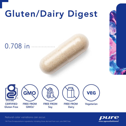 Pure Encapsulations Gluten/Dairy Digest | Enzyme Blend for Gluten & Dairy Digestion | 120 Capsules BritishVita | Premium UK Vitamins & Wellness Supplements