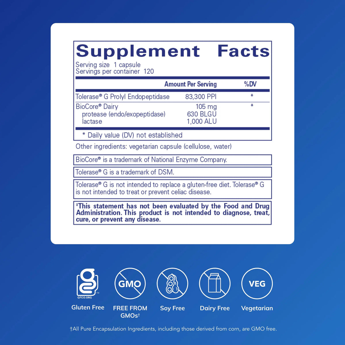 Pure Encapsulations Gluten/Dairy Digest | Enzyme Blend for Gluten & Dairy Digestion | 120 Capsules BritishVita | Premium UK Vitamins & Wellness Supplements