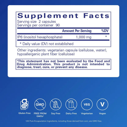 Pure Encapsulations IP6 (Inositol Hexaphosphate) | Hypoallergenic Antioxidant Support for Breast, Colon and Liver Cell Health | 180 Capsules BritishVita | Premium UK Vitamins & Wellness Supplements