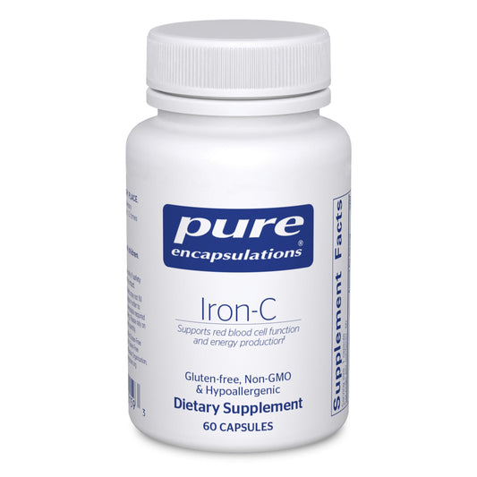 Pure Encapsulations Iron-C: Iron 15 mg + Vitamin C 175 mg | Red Blood Cell Support | Gluten Free & Vegan - 60 Capsules BritishVita | Premium UK Vitamins & Wellness Supplements