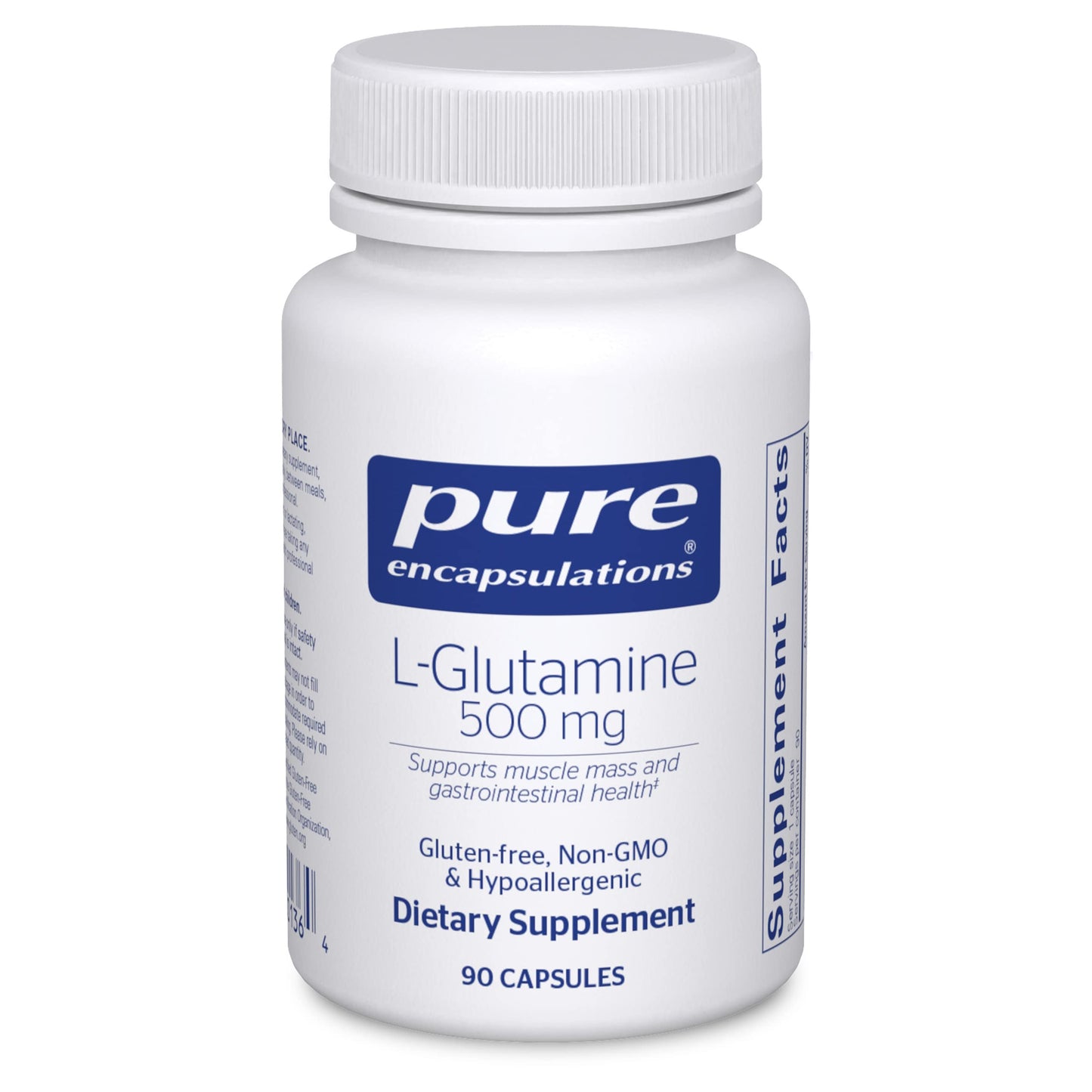 Pure Encapsulations L-Glutamine 500 mg | Immune & Digestive Support • 90 Capsules