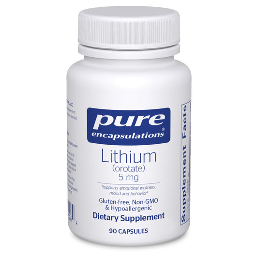 Pure Encapsulations Lithium Orotate 5 mg – Brain Support Supplement with NAC (90 capsules) – Gluten Free & Non-GMO BritishVita | Premium UK Vitamins & Wellness Supplements