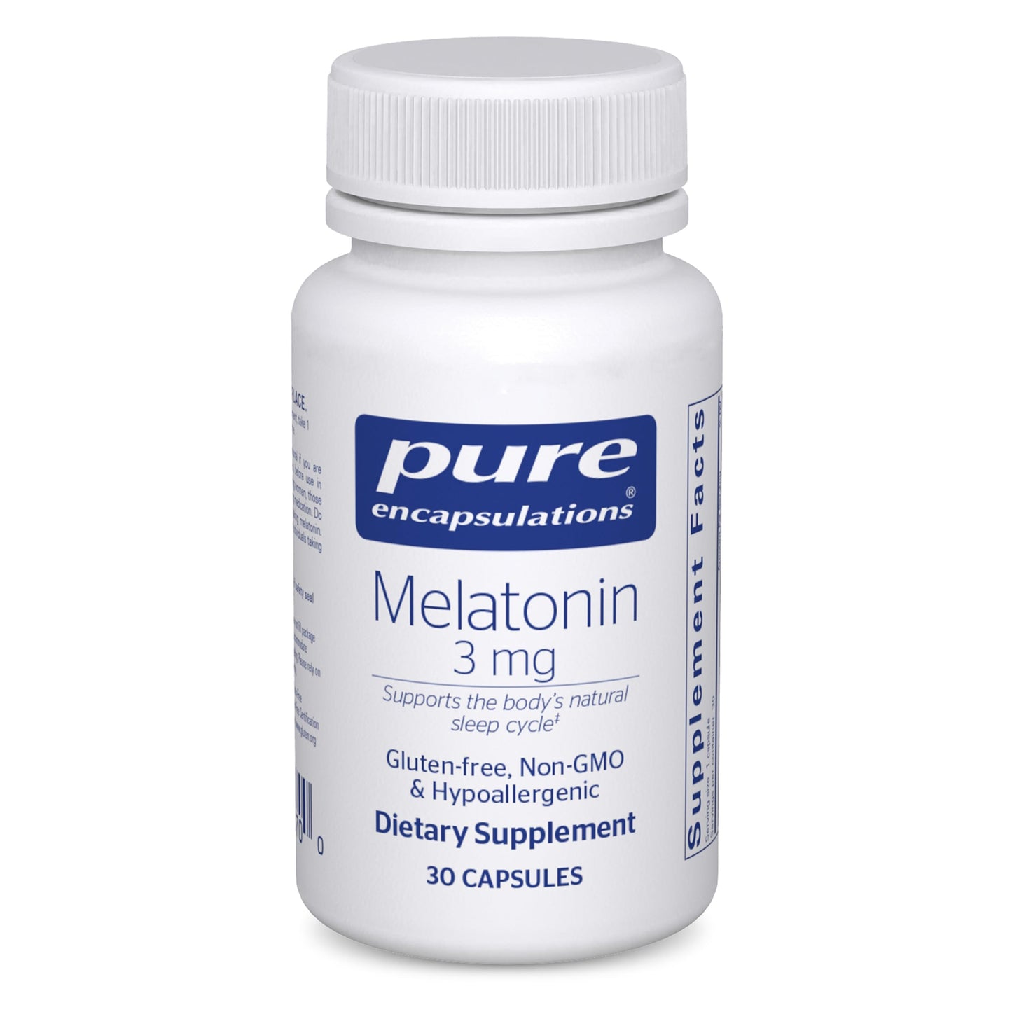 Pure Encapsulations Melatonin 3 mg - Natural Sleep Support, 30 Capsules