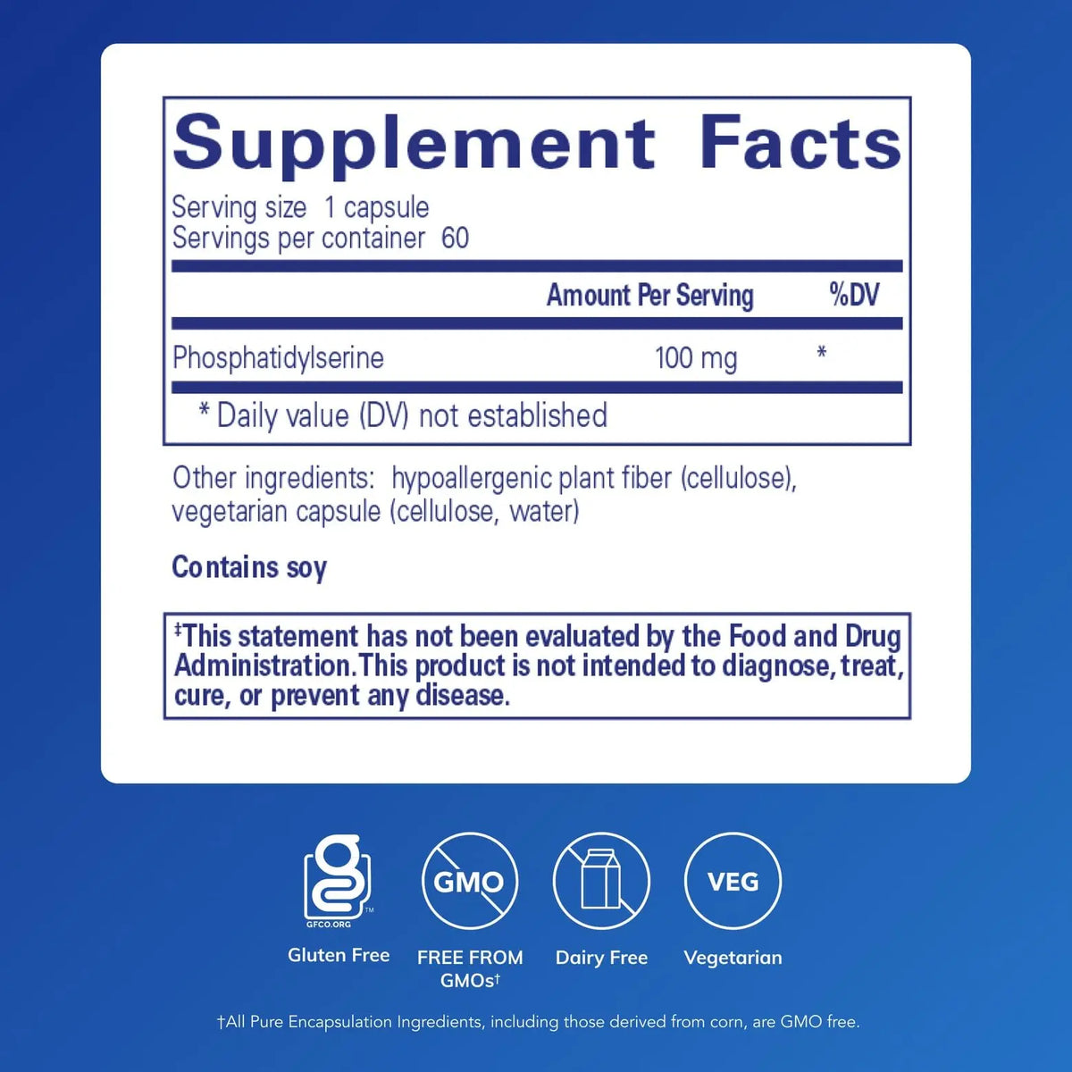 Pure Encapsulations PS 100 | Phosphatidylserine for Brain & Memory Support | 60 Capsules BritishVita | Premium UK Vitamins & Wellness Supplements
