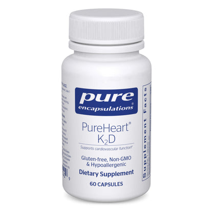 Pure Encapsulations PureHeart K2D – Vitamin K2 (MK7) & Vitamin D3 Heart Health Supplement – 60 Vegetarian Capsules