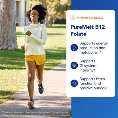 Pure Encapsulations PureMelt B12 Folate – Activated B12 + L-5-MTHF, Non-GMO & Vegan (90 Lozenges)