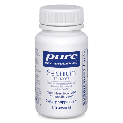 Pure Encapsulations Selenium (Citrate) - Immune Support, Antioxidant & Blood Flow - Gluten Free & Vegan - 60 Capsules