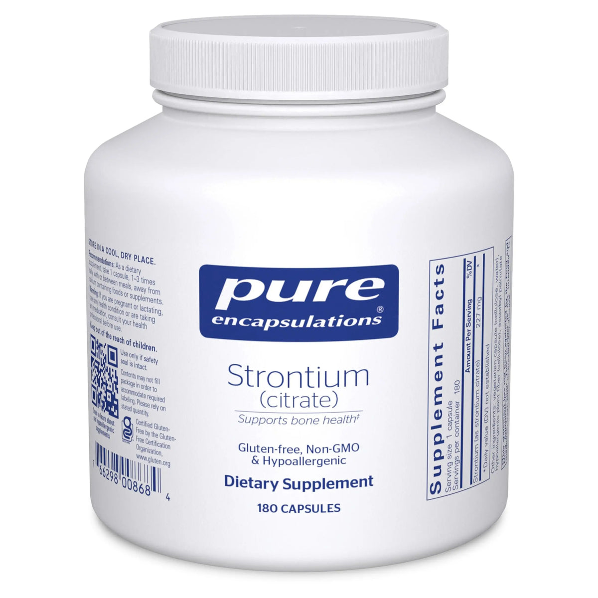 Pure Encapsulations Strontium (Citrate) – Hypoallergenic Bone Support, 180 Capsules BritishVita | Premium UK Vitamins & Wellness Supplements