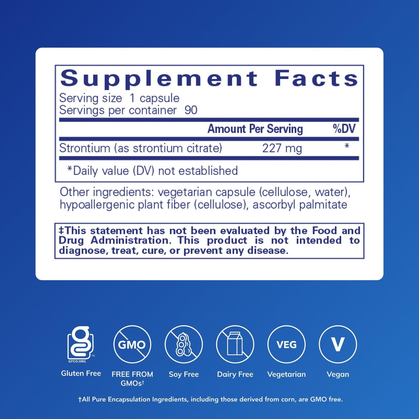 Pure Encapsulations Strontium (Citrate) | Hypoallergenic Dietary Supplement to Support Healthy Bones* | 90 Capsules