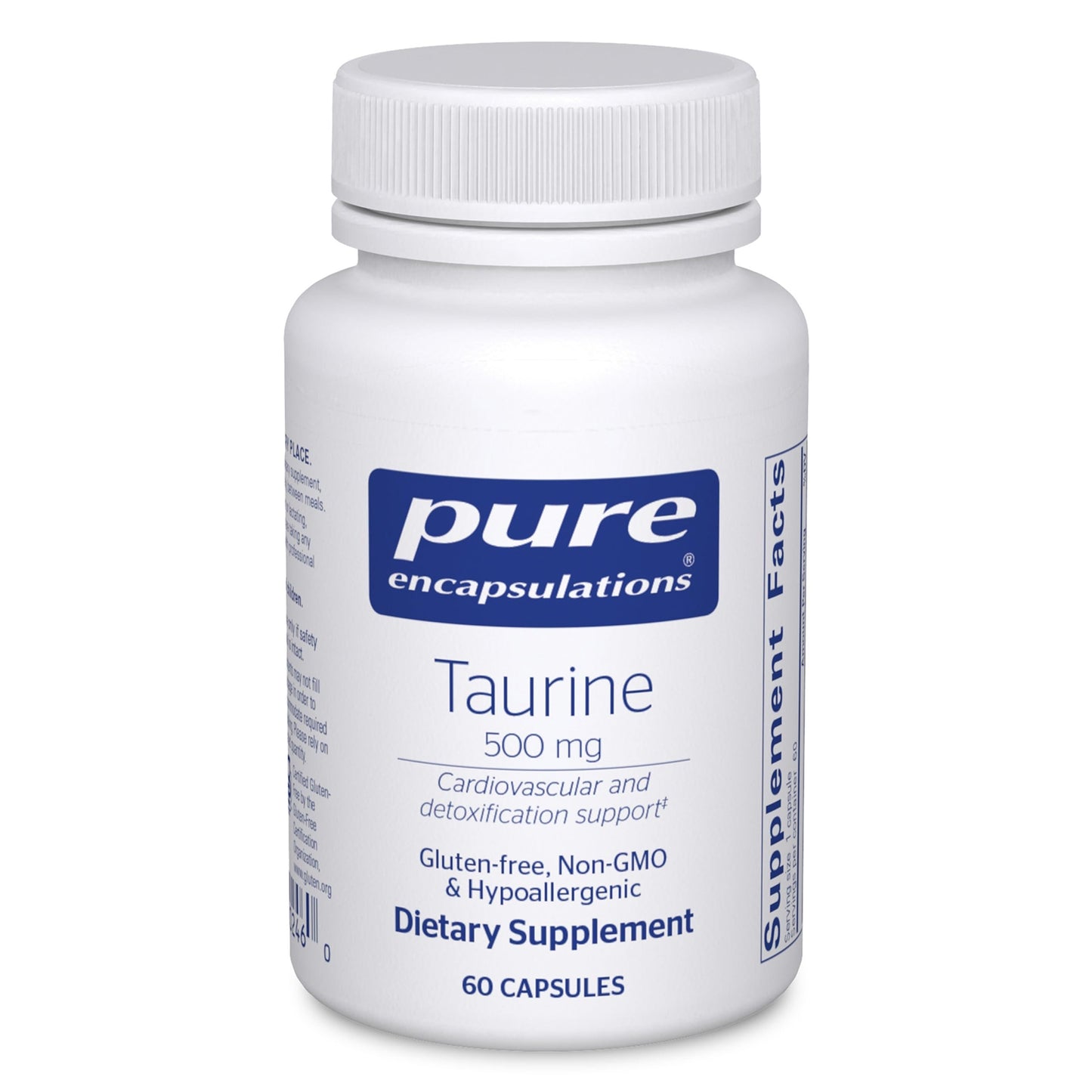 Pure Encapsulations Taurine 500 mg | Amino Acid Supplement for Heart, Brain & Eyes | 60 Capsules