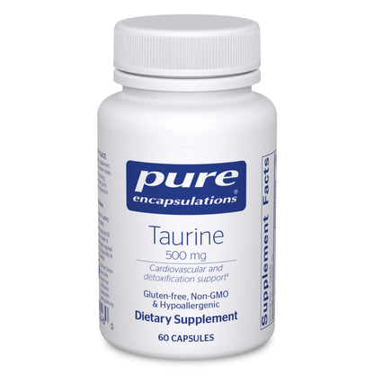 Pure Encapsulations Taurine 500 mg | Amino Acid Supplement for Heart, Brain & Eyes | 60 Capsules