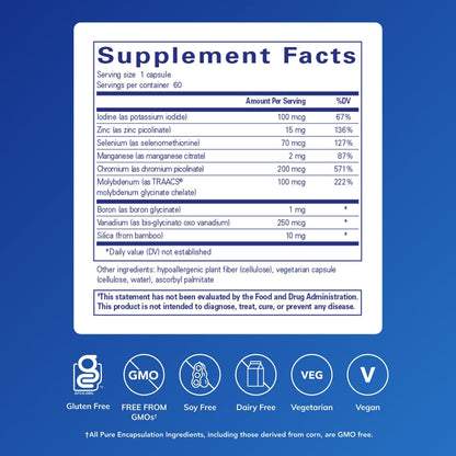 Pure Encapsulations Trace Minerals – Multimineral Supplement (60 Capsules) – Gluten Free & Vegan