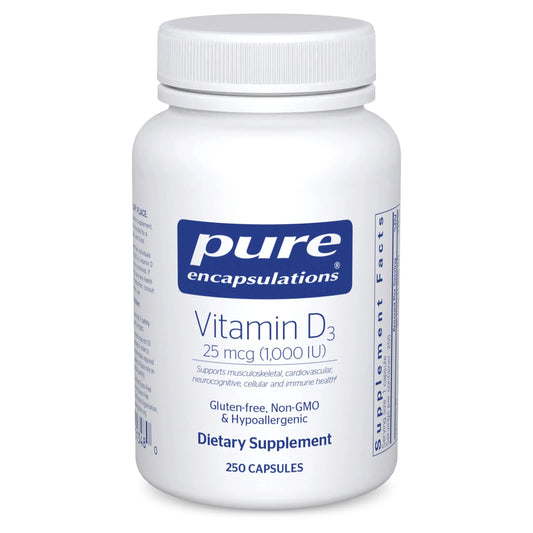 Pure Encapsulations Vitamin D3 25 mcg (1,000 IU) – Supports Bone, Immune, Heart & Colon Health | 250 Capsules BritishVita | Premium UK Vitamins & Wellness Supplements