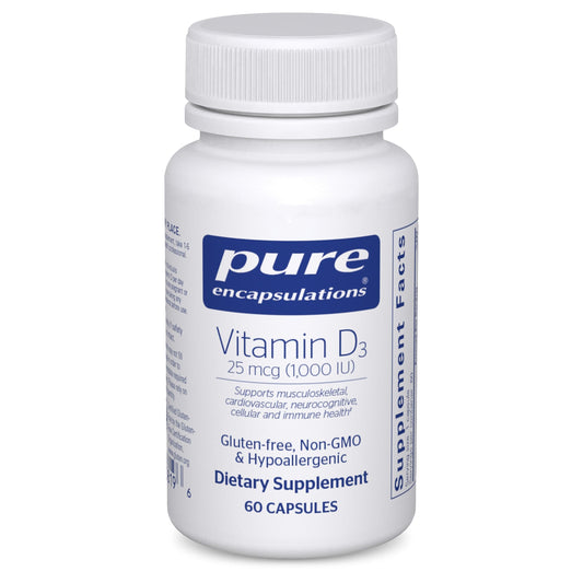 Pure Encapsulations Vitamin D3 25 mcg (1,000 IU) – Supports Bone & Immune Health | 60 Capsules BritishVita | Premium UK Vitamins & Wellness Supplements