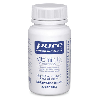 Pure Encapsulations Vitamin D3 25 mcg (1000 IU) - 30 Caps