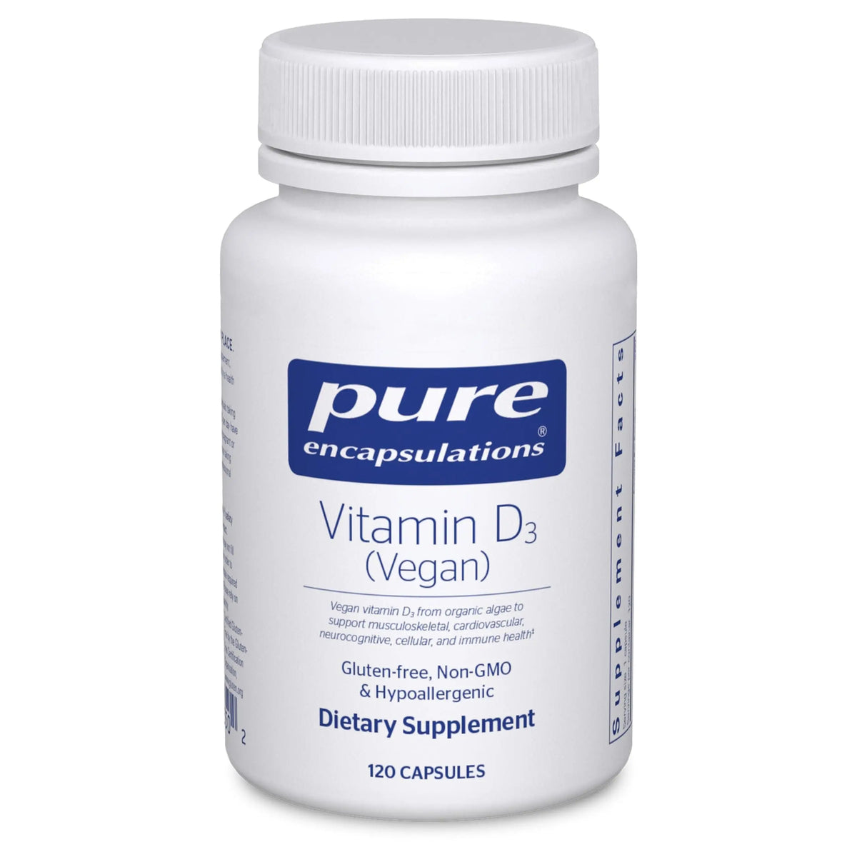Pure Encapsulations Vitamin D3 Vegan - 120 Capsules | Immune, Bone & Cardiovascular Health BritishVita | Premium UK Vitamins & Wellness Supplements