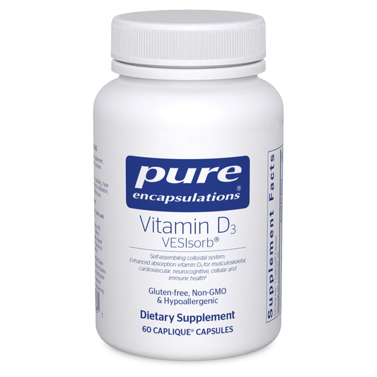 Vitamin D3 VESIsorb by Pure Encapsulations | Supports Bones, Heart, Colon, Breast Health | 60 Caplique Capsules BritishVita | Premium UK Vitamins & Wellness Supplements