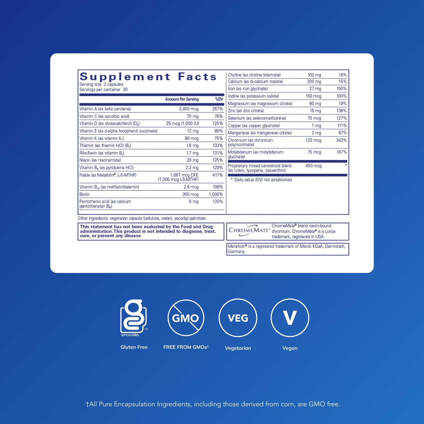 Pure Encapsulations Women’s Nutrients – Multivitamin & Mineral Complex for Women (60 Capsules)