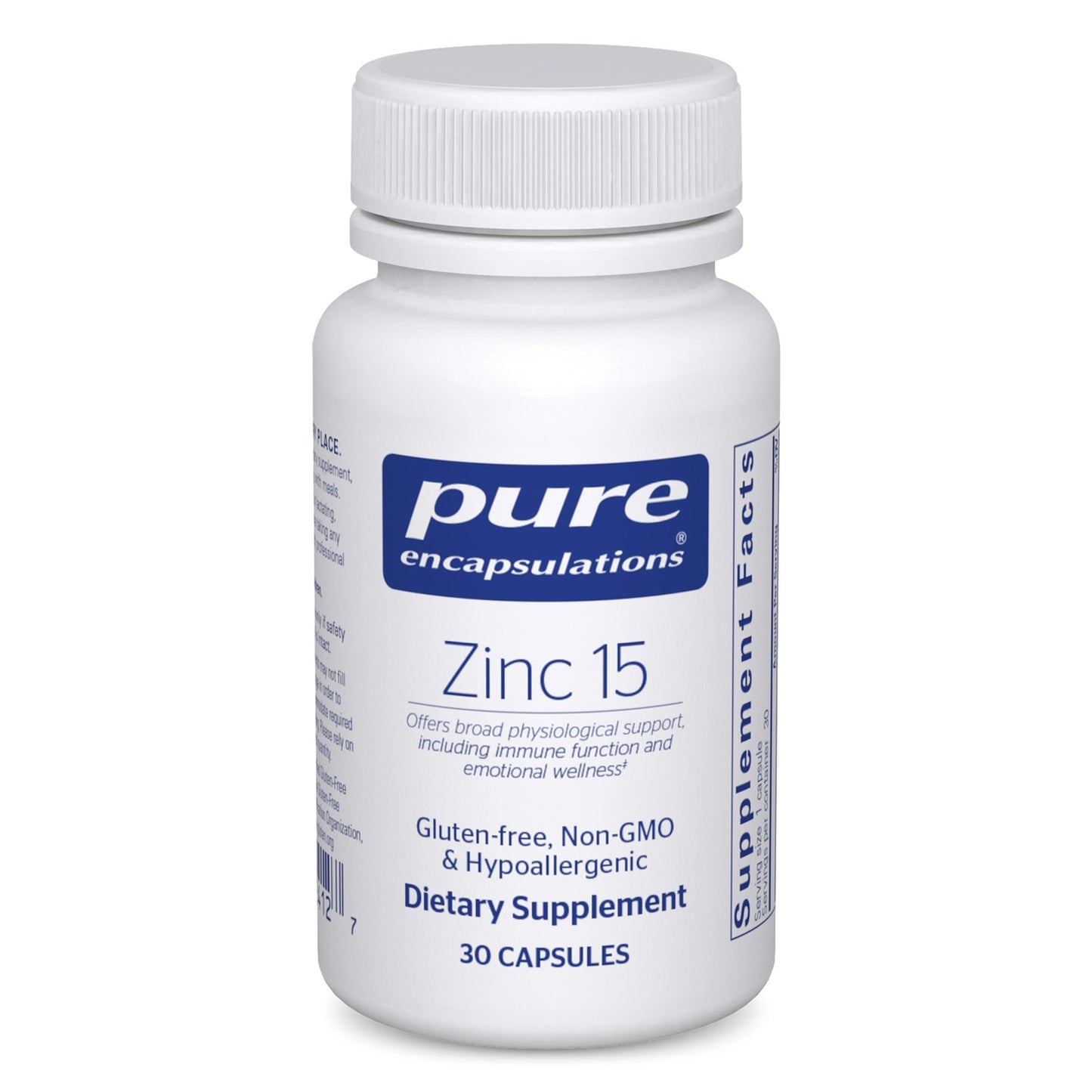 Pure Encapsulations Zinc 15 mg – Zinc Picolinate for Immunity & Healing (30 Capsules)