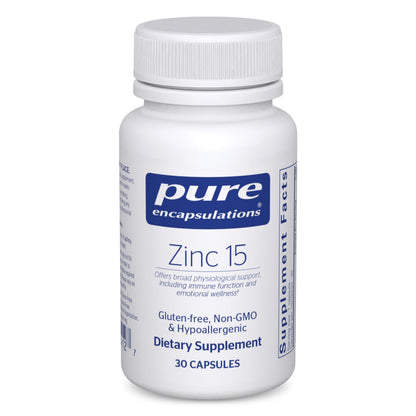 Pure Encapsulations Zinc 15 mg – Zinc Picolinate for Immunity & Healing (30 Capsules)