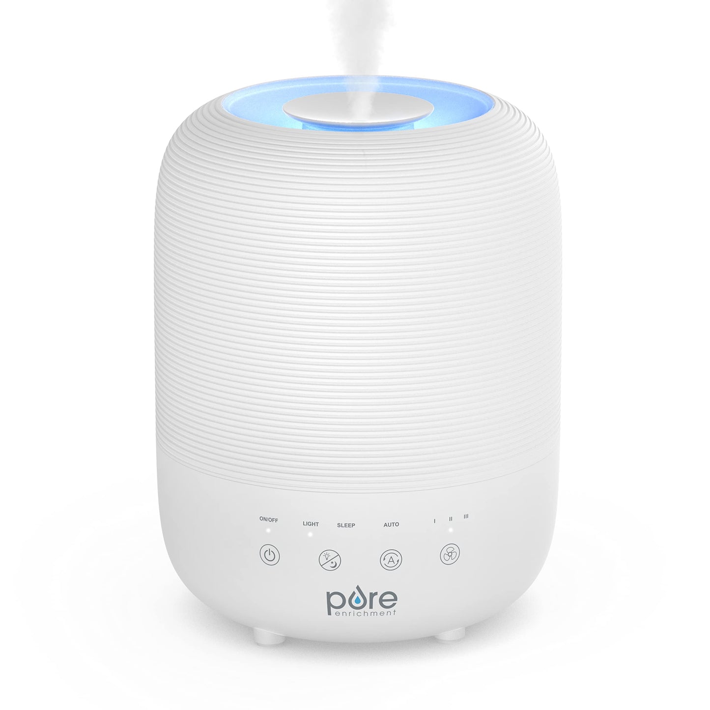 Pure Enrichment HUME Sense Top Fill Humidifier – 3L Tank, Auto Humidity Sensor, Night Light