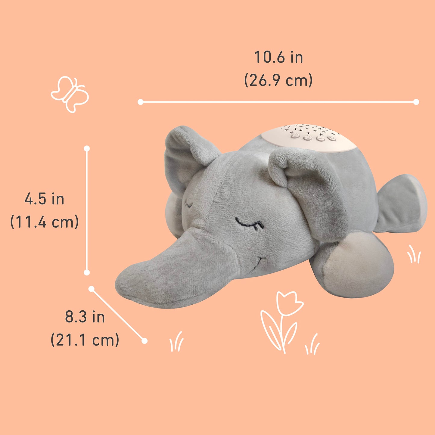 Pure Enrichment PureBaby Sound Sleepers: Portable Baby Sound Machine & Star Projector