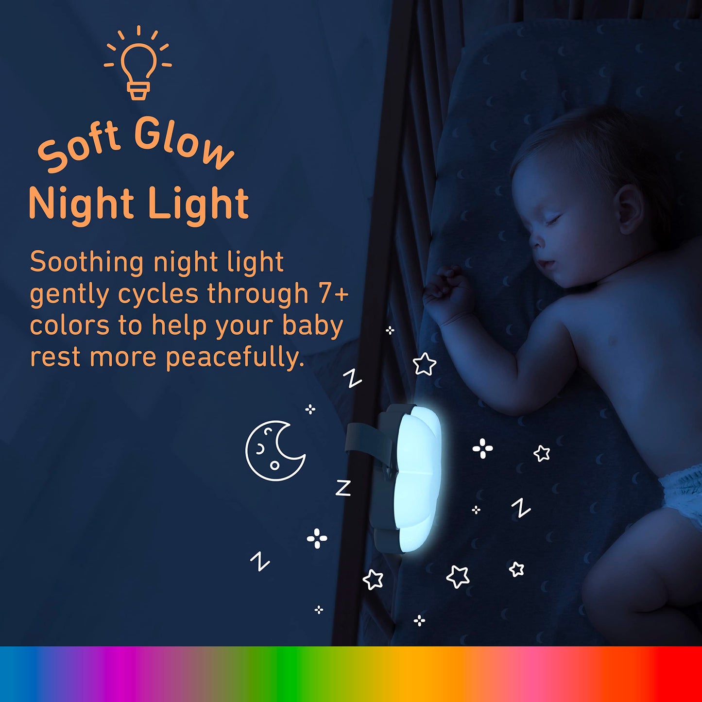 Pure Enrichment PureBaby Cloud Portable Sound Machine & Night Light, 15 Sounds, Battery-Operated, Travel-Friendly
