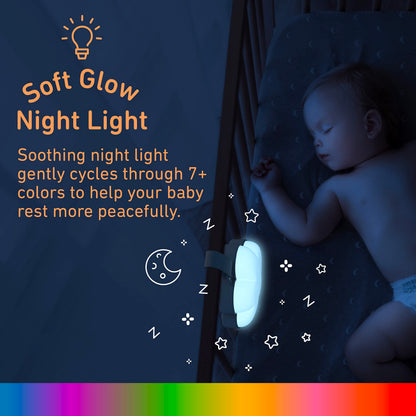 Pure Enrichment PureBaby Cloud Portable Sound Machine & Night Light, 15 Sounds, Battery-Operated, Travel-Friendly