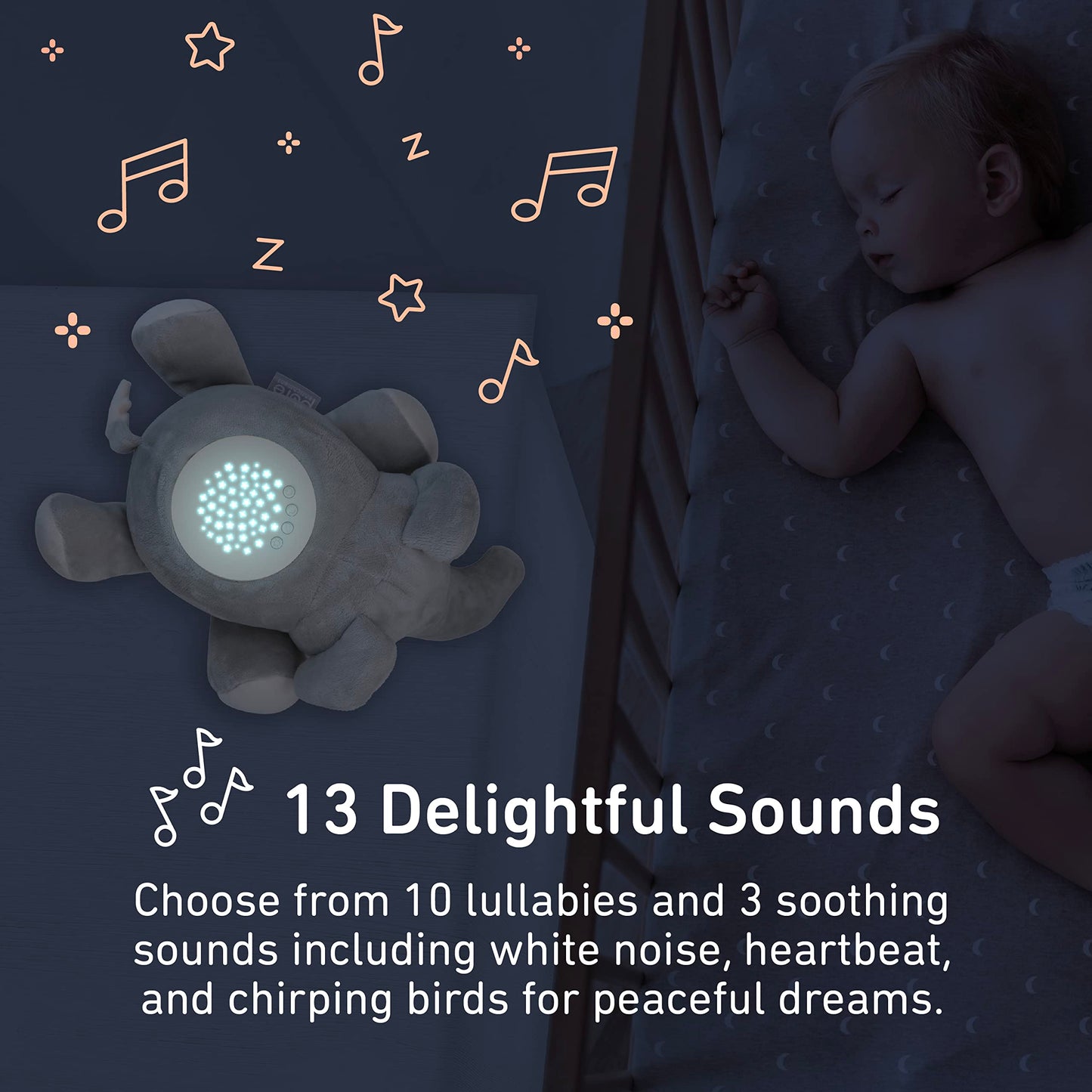 Pure Enrichment PureBaby Sound Sleepers: Portable Baby Sound Machine & Star Projector