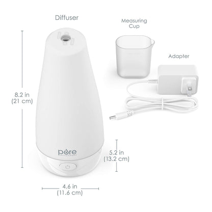 Pure Enrichment PureSpa Essential Oil Diffuser – Compact Ultrasonic, 100ml, 7 Hours Auto Shut-Off